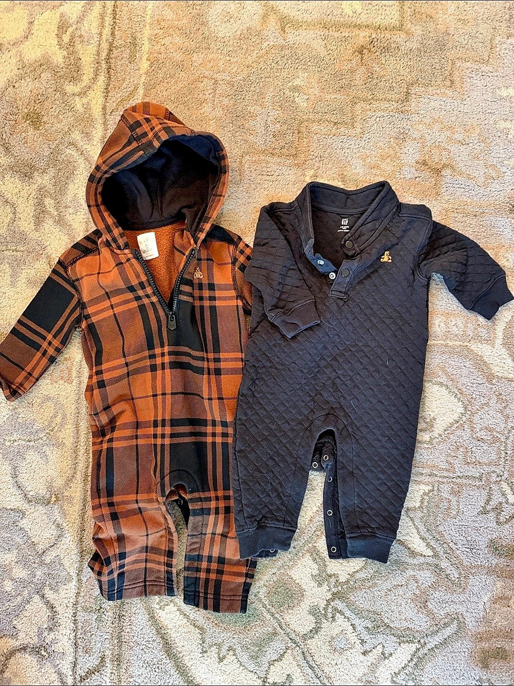 Gap Baby Plaid & Quilted Rompers 6-12 Months